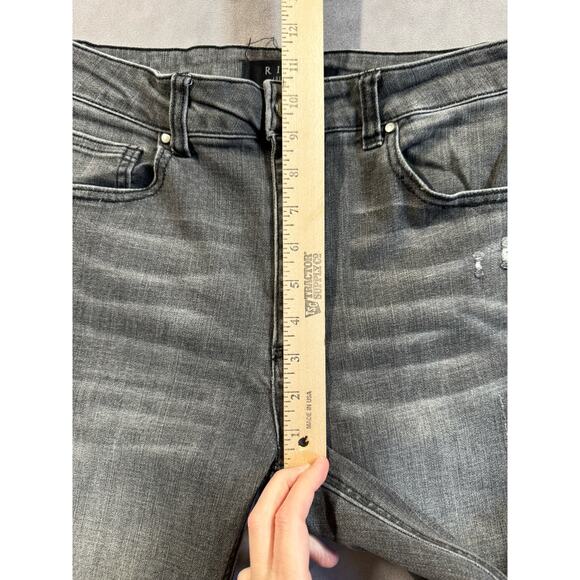 Risen Dexter Skinny Jean Women’s Size 30/11 Gray Light Distress Stretch Mid Rise - Picture 5 of 14